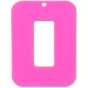 Rosa - Pendente rettangolo cavo in acrilico trasparente 40x30 mm - Rosa - arancio neon Pendente rettangolo cavo in acrilico trasparente 40x30 mm - Rosa - arancio neon