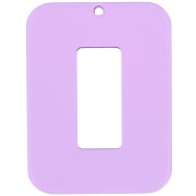 Ciondolo rettangolo cavo in acrilico trasparente 40x30 mm - Viola chiaro x1