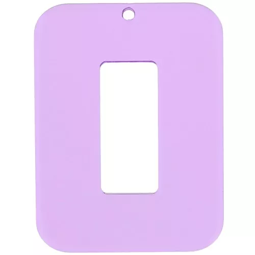 Ciondolo rettangolo cavo in acrilico trasparente 40x30 mm - Viola chiaro x1