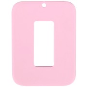 Ciondolo rettangolo cavo in acrilico trasparente 40x30 mm - Rosa x1