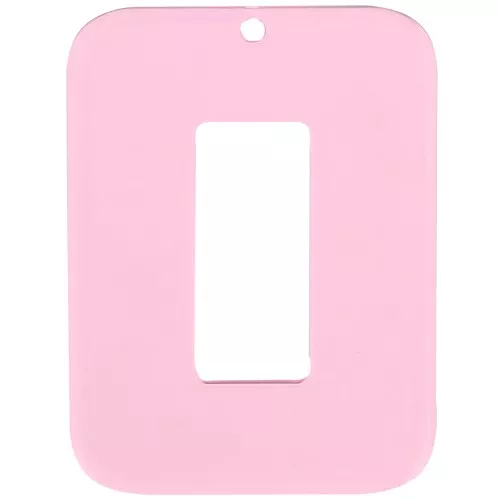 Ciondolo rettangolo cavo in acrilico trasparente 40x30 mm - Rosa x1