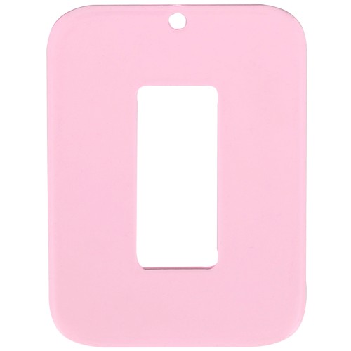 Pendente rettangolo cavo in acrilico trasparente 40x30 mm - Rosa x1