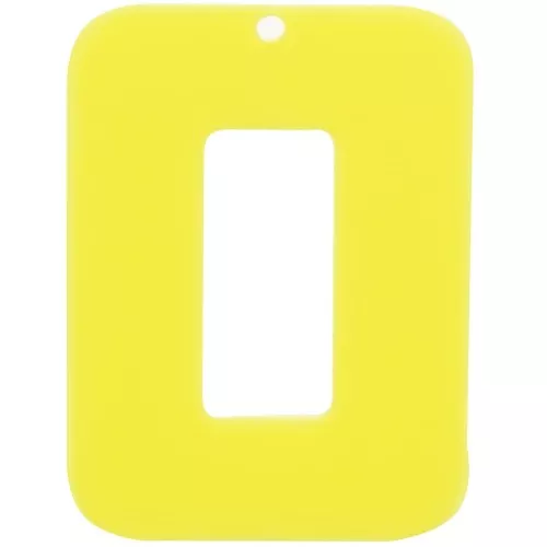 Ciondolo a rettangolo cavo 40x30 mm in acrilico opaco - Giallo fluorescente x1