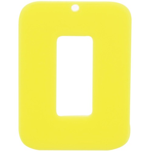Pendente rettangolare cavo in acrilico opaco 40x30 mm - Giallo fluorescente x1