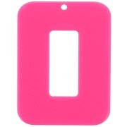 Pendente rettangolare in acrilico opaco 40x30 mm - Fucsia x1|raw }}