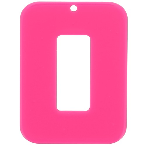 Pendente rettangolare in acrilico opaco 40x30 mm - Fucsia x1