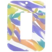 Arancione - Pendente rettangolare in acetato 40x30 mm - Viola astratto - Salmone x1 Pendente rettangolare in acetato 40x30 mm - Viola astratto - Salmone x1