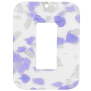 Pendente rettangolare in acetato 40x30 mm - Terrazzo Violet - Bianco perlato x1|raw }}