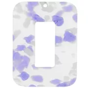 Bianco - Pendente rettangolare in acetato 40x30 mm - Terrazzo Violet - Bianco perlato x1 Pendente rettangolare in acetato 40x30 mm - Terrazzo Violet - Bianco perlato x1