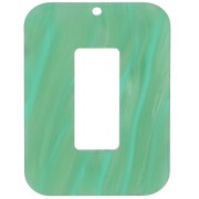 Pendente rettangolare in acetato 40x30 mm - Perla verde multipla marmorizzata x1|raw }}
