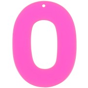 Pendente ovale in acrilico trasparente 47x34 mm - Rosa - Arancione fluorescente x1