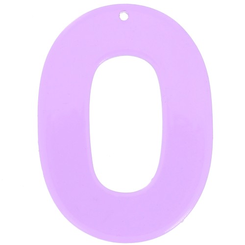 Pendente ovale in acrilico trasparente 47x34 mm - Viola chiaro x1