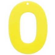 Pendente ovale in acrilico opaque 47x34 mm - Giallo fluorescente x1