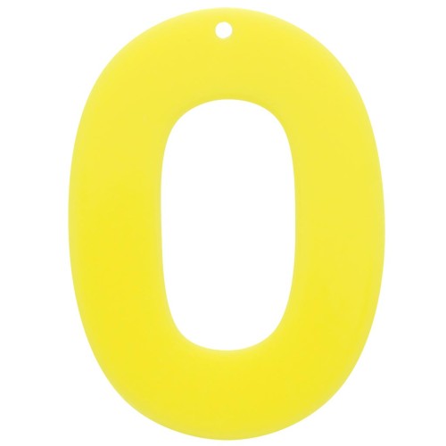 Pendente ovale in acrilico opaque 47x34 mm - Giallo fluorescente x1