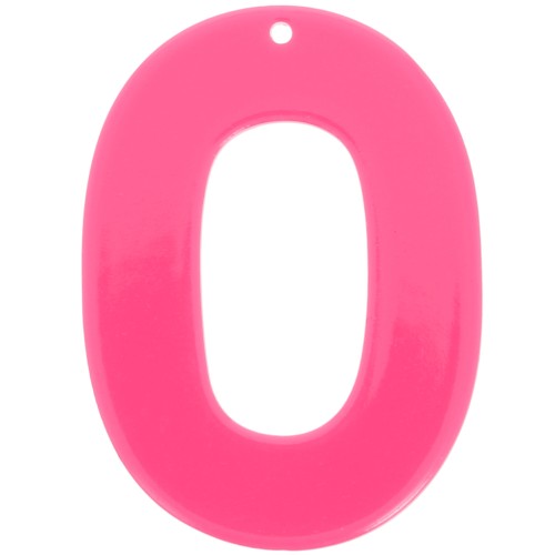 Pendente ovale in acrilico opaque 47x34 mm - Fucsia x1