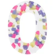 Giallo - Pendentif ovale évidé en acétate 47x34 mm - Terrazzo Vanille - Rose Pastel x1 Pendentif ovale évidé en acétate 47x34 mm - Terrazzo Vanille - Rose Pastel x1