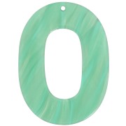 Pendente ovale cavo in acetato 47x34 mm - Perla verde multipla marmorizzata x1|raw }}