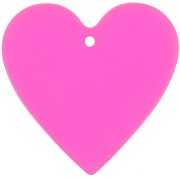 Pendente cuore in acrilico trasparente 31x32 mm - Rosa - Arancione fluorescente x1|raw }}