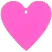 Pendente cuore in acrilico trasparente 31x32 mm - Rosa - Arancione fluorescente x1