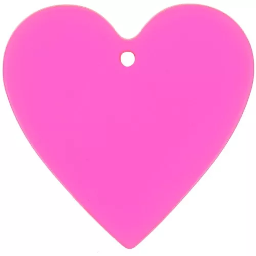 Pendente cuore in acrilico trasparente 31x32 mm - Rosa - Arancione fluorescente x1