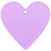 Pendente cuore in acrilico trasparente 31x32 mm - viola chiaro x1|raw }}