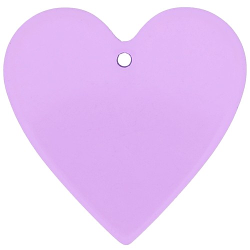 Pendente cuore in acrilico trasparente 31x32 mm - viola chiaro x1