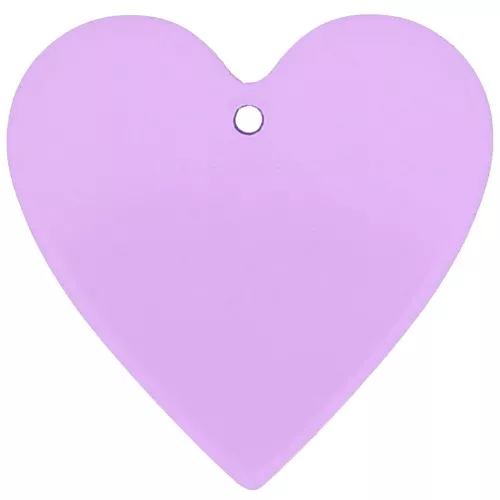 Pendente cuore in acrilico trasparente 31x32 mm - viola chiaro x1