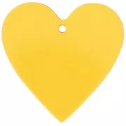 Giallo - Pendentif coeur 31x32 mm en acrylique transparent - Jaune x1 Pendentif coeur 31x32 mm en acrylique transparent - Jaune x1