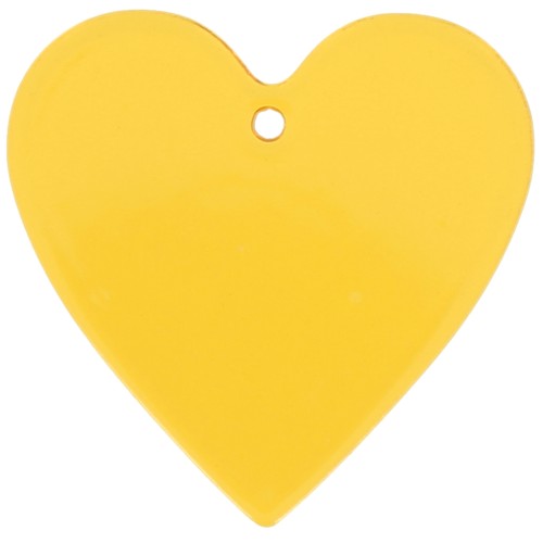 Pendente cuore in acrilico trasparente 31x32 mm - Giallo x1