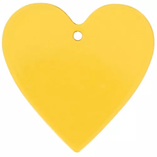 Pendente cuore in acrilico trasparente 31x32 mm - Giallo x1