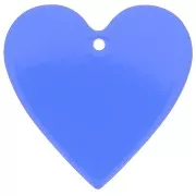 Pendente cuore in acrilico trasparente 31x32 mm - Blu elettrico x1