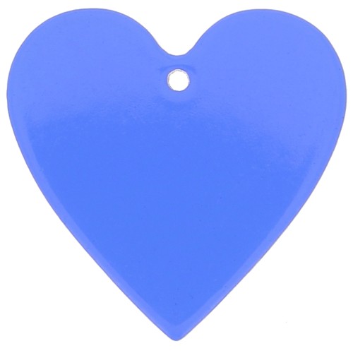Pendente cuore in acrilico trasparente 31x32 mm - Blu elettrico x1