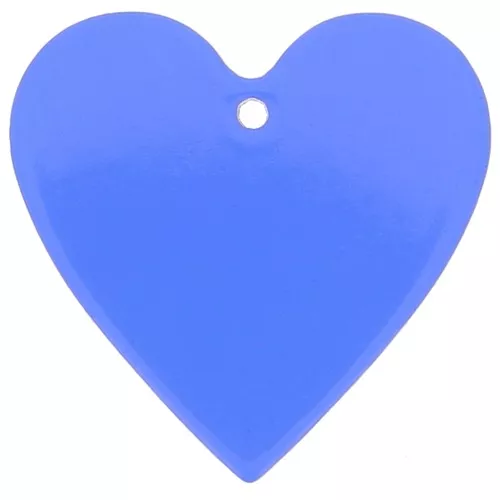 Pendente cuore in acrilico trasparente 31x32 mm - Blu elettrico x1