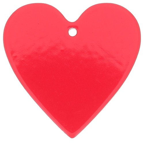 Pendente cuore in acrilico trasparente 31x32 mm - Rosso x1