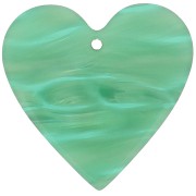 Pendente cuore in acetato 31x32 mm - Perla verde multipla marmorizzata x1|raw }}