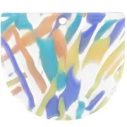 Pendente mezzaluna in acetato 29x33 mm - Viola astratto - Salmone x1