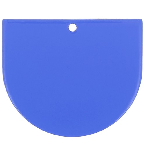 Pendente mezzaluna in acrilico trasparente 29x33 mm - Blu elettrico x1