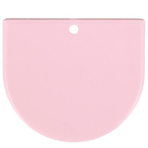 Ciondolo mezzaluna in acrilico trasparente 29x33 mm - Rosa x1