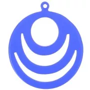 Pendente rotondo traforato in acrilico 30 mm - Blu elettrico x1