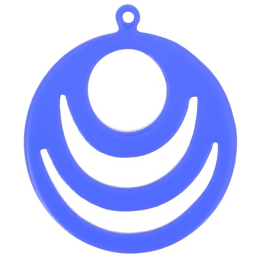 Pendente rotondo traforato in acrilico 30 mm - Blu elettrico x1