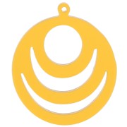 Pendente rotondo traforato in acrilico 30 mm - Giallo x1|raw }}