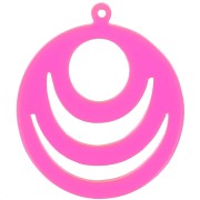 Pendente rotondo traforato in acrilico 30 mm - Rosa - arancio fluorescente x1|raw }}