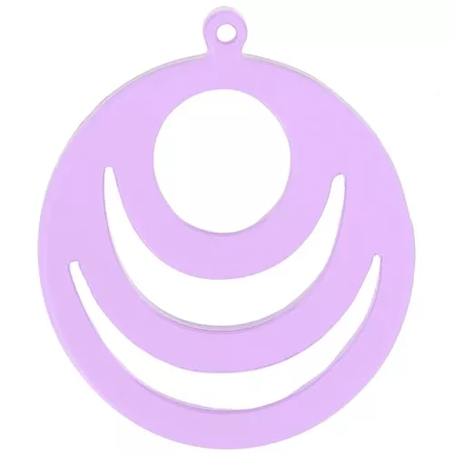 Pendente rotondo traforato in acrilico 30 mm - viola chiaro x1