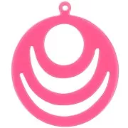 Pendente acrilico traforato rotondo 30 mm - Fucsia x1