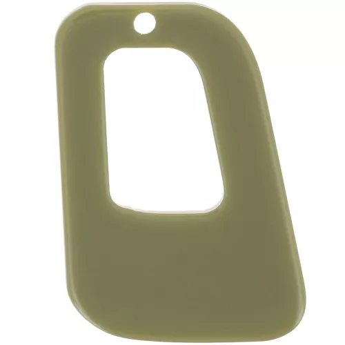 Pendente geometrico cavo in acrilico opaco 26x18 mm - Olive x1