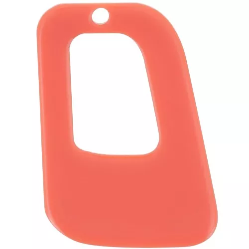 Pendente geometrico cavo in acrilico opaco 26x18 mm - Terracotta x1