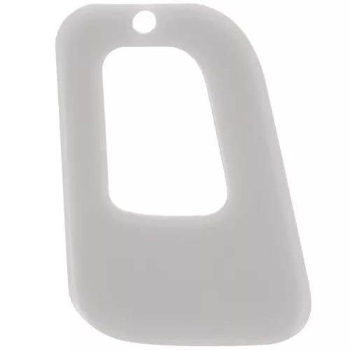 Pendente geometrico cavo in acrilico opaco 26x18 mm - Grigio x1