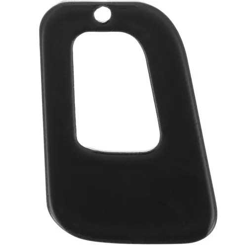 Pendente geometrico cavo in acrilico opaco 26x18 mm - Nero x1