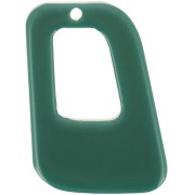 Pendente geometrico cavo in acrilico opaco 26x18 mm - Verde bottiglia x1