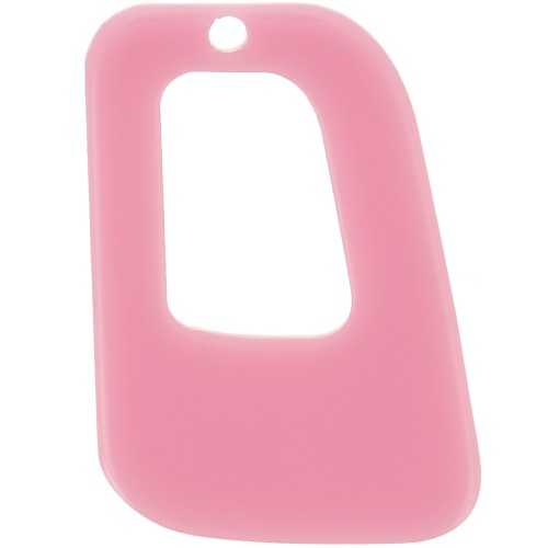 Pendente geometrico cavo in acrilico opaco 26x18 mm - Rosa antico x1